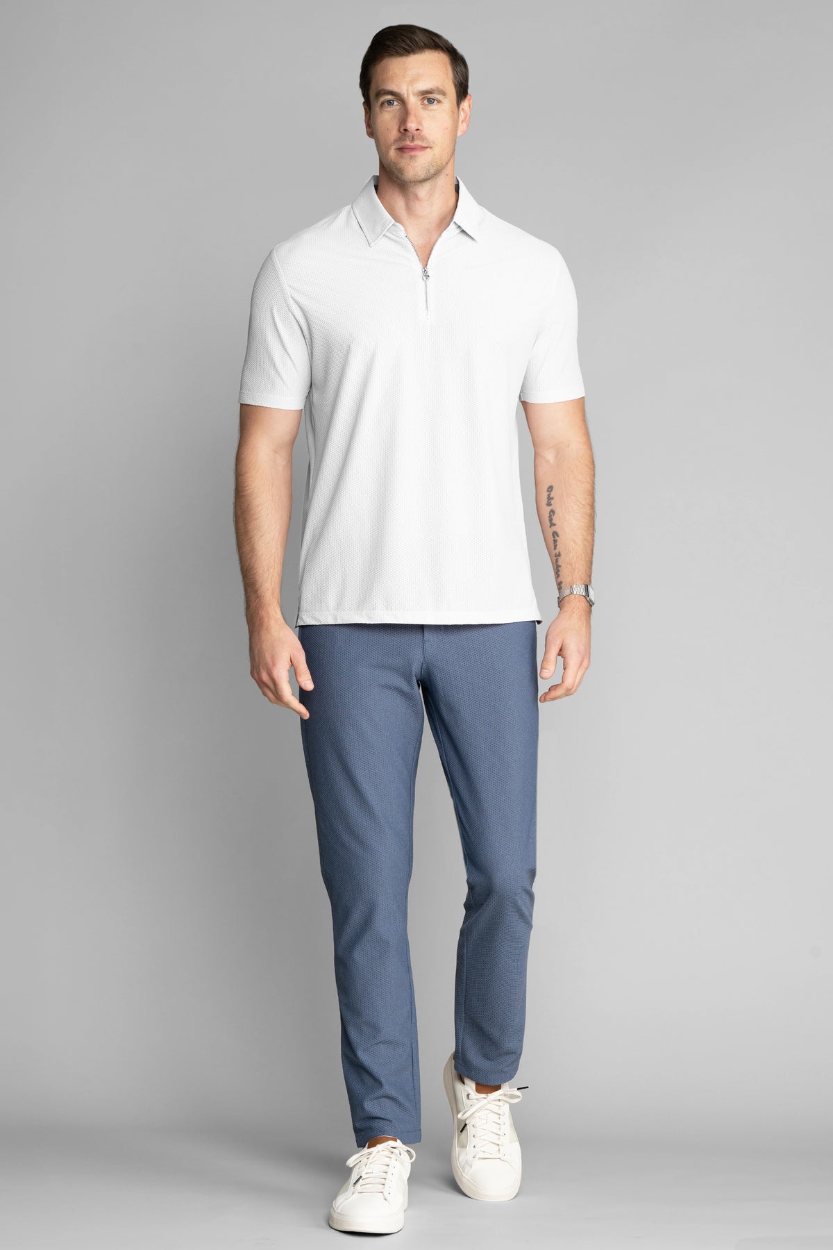 AIR Zip Polo Solid // White, view 3 of 4