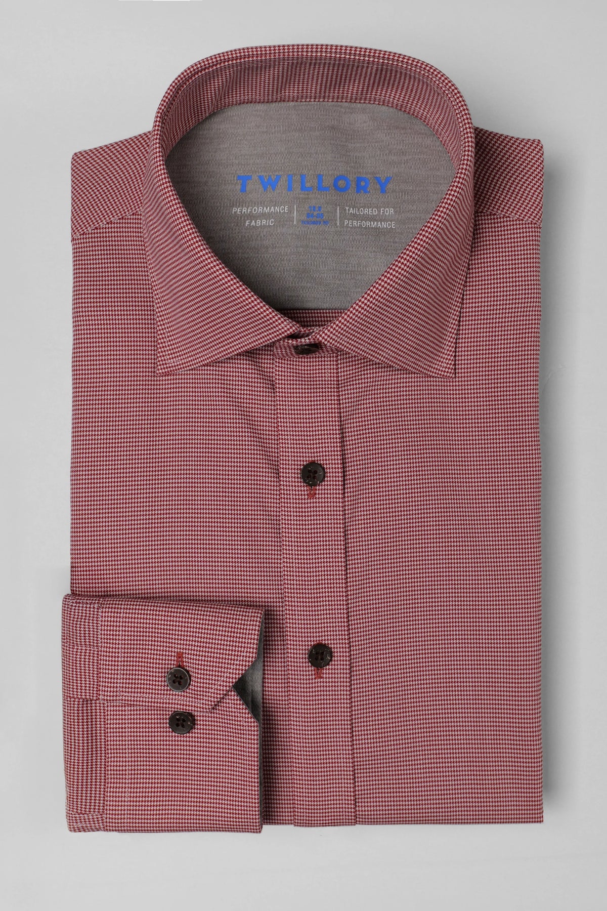 Leader Non-Iron Houndstooth | Brick, view 3 of 9