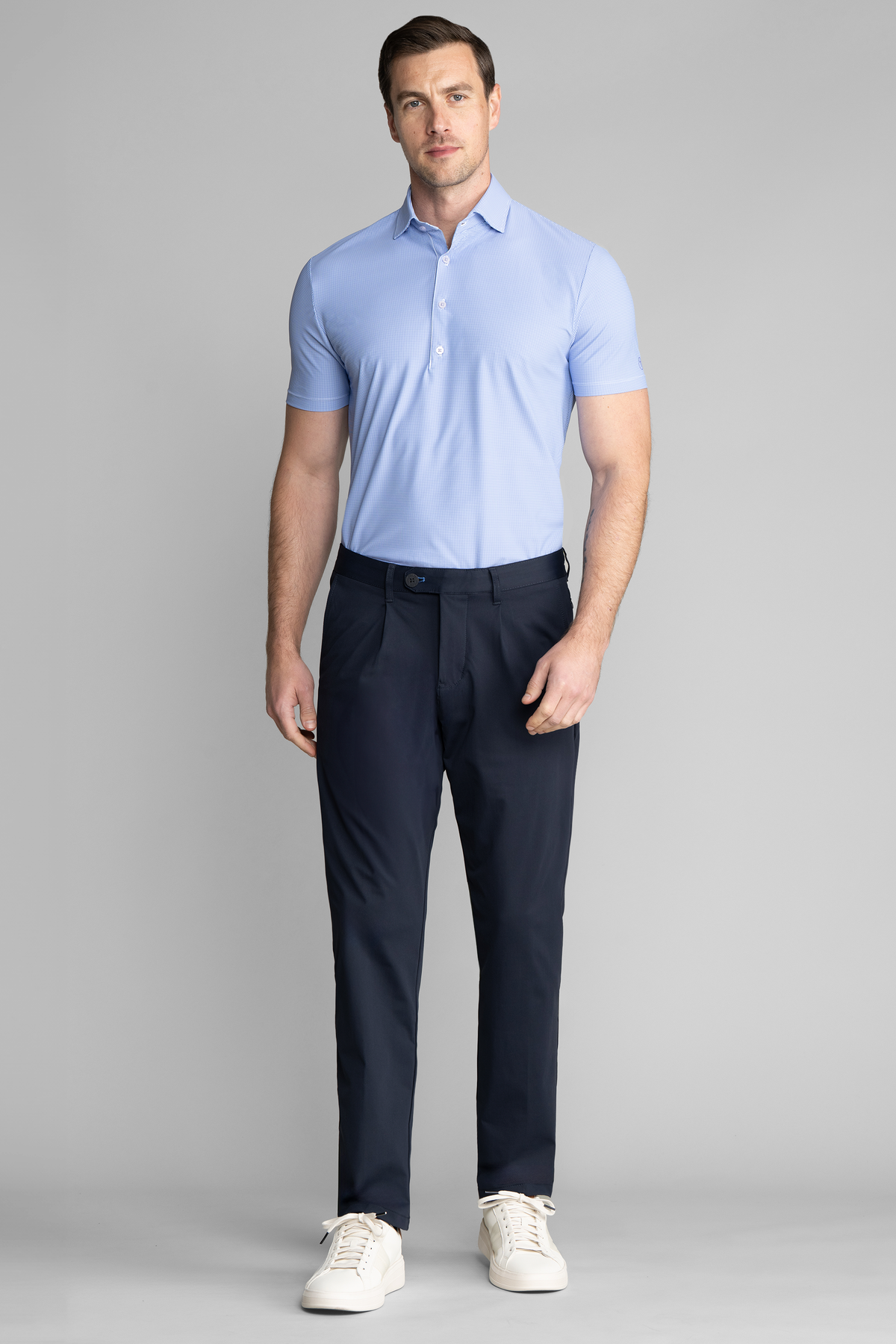 Event Polo Windowpane // Blue Puppytooth, view 4 of 5