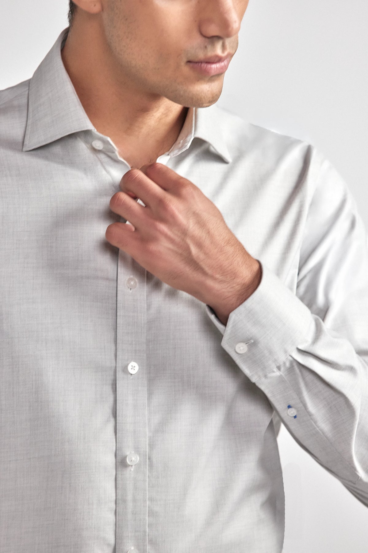 Leader Non-Iron Solid | Heather Light Grey, view 5 of 8