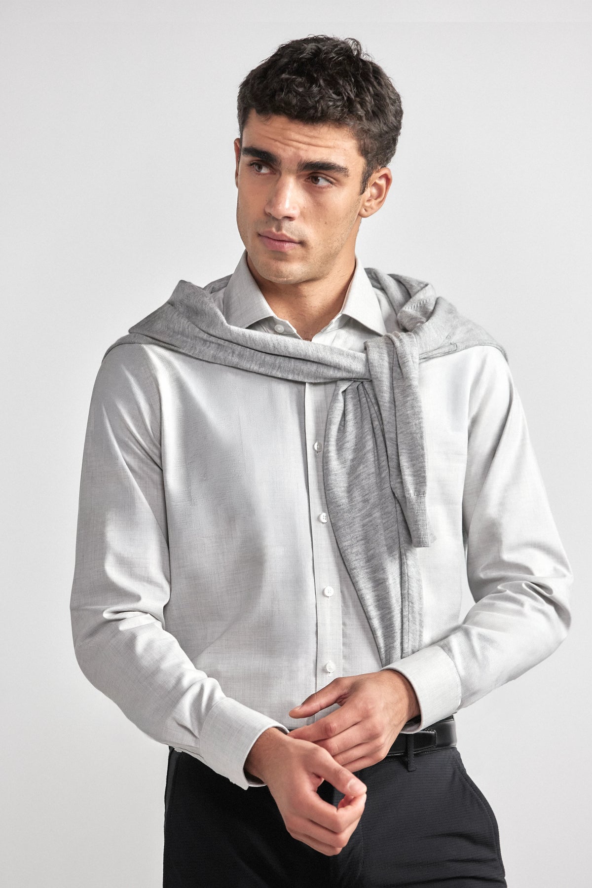 Leader Non-Iron Solid | Heather Light Grey, view 1 of 8