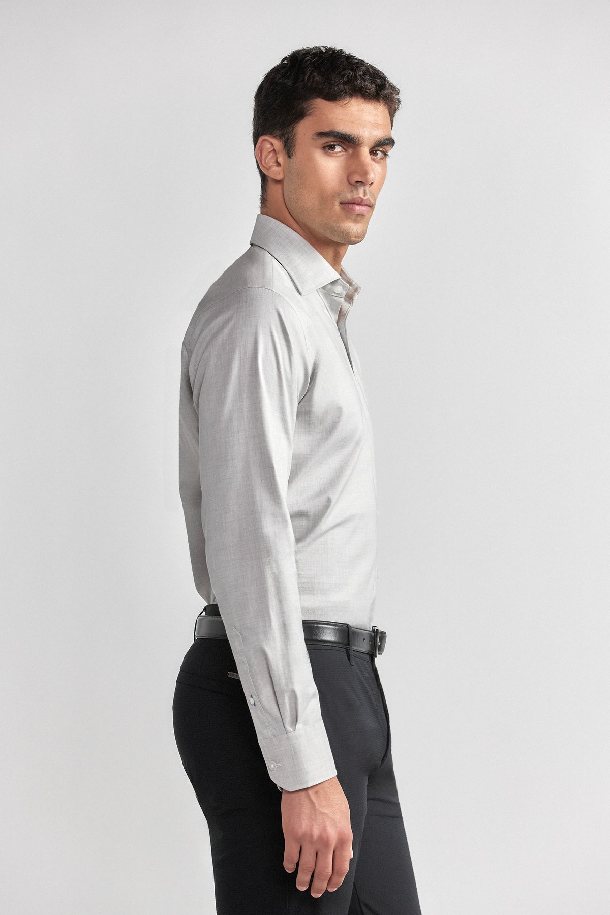 Leader Non-Iron Solid | Heather Light Grey, view 6 of 8