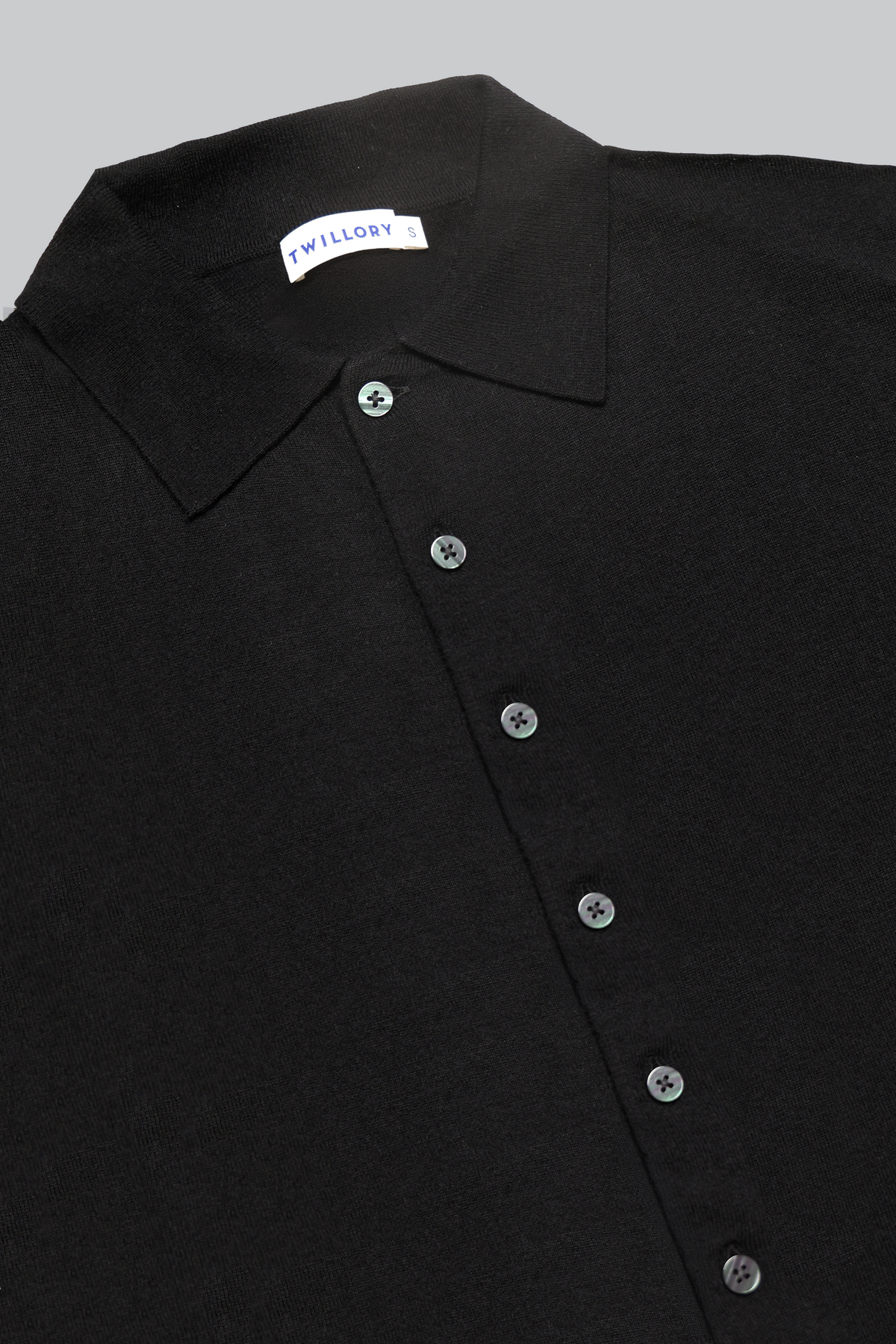 Lightweight Cashmere Button-Down | Black, view 7 of 7
