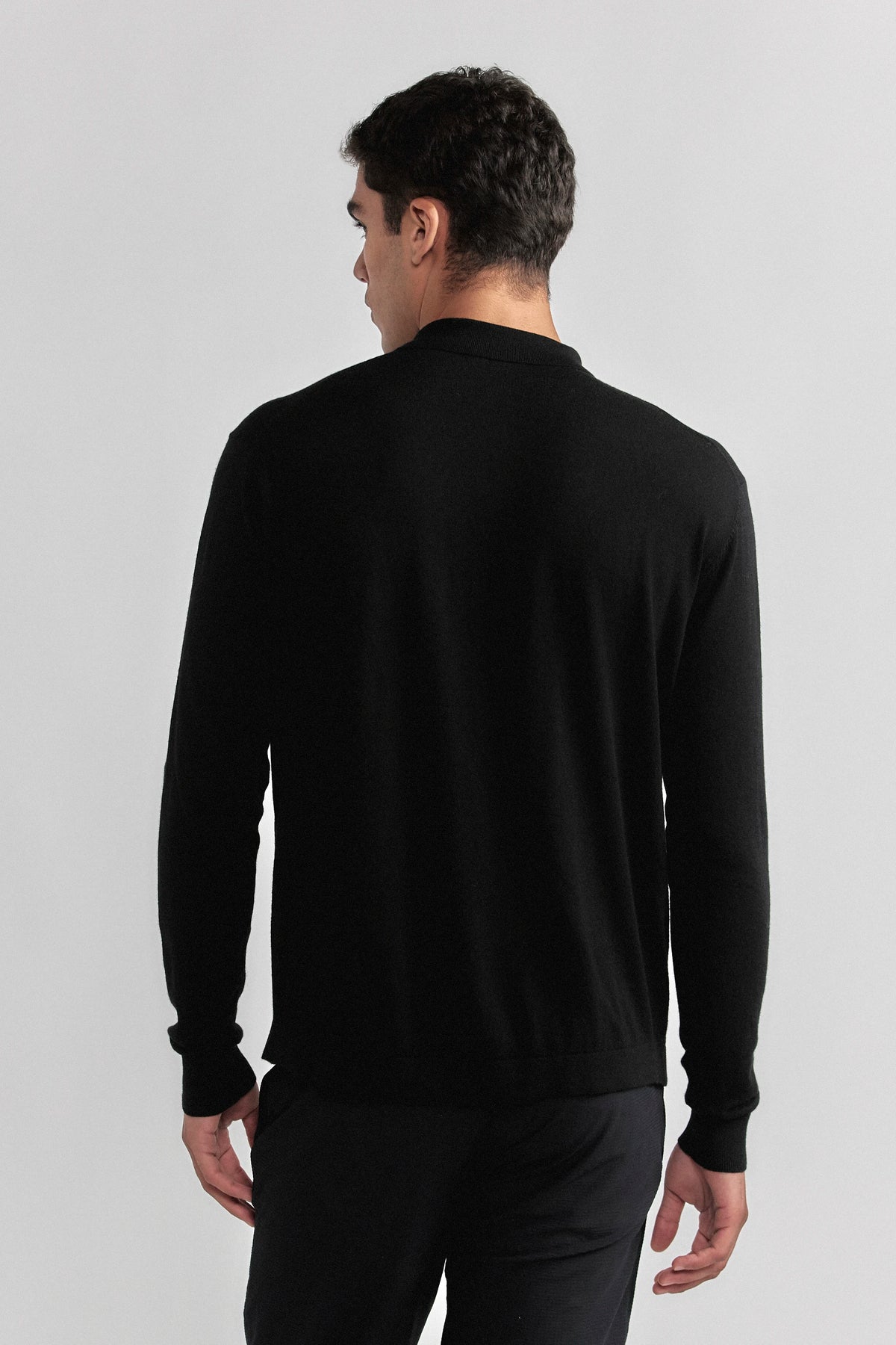 Lightweight Cashmere Button-Down | Black, view 6 of 7