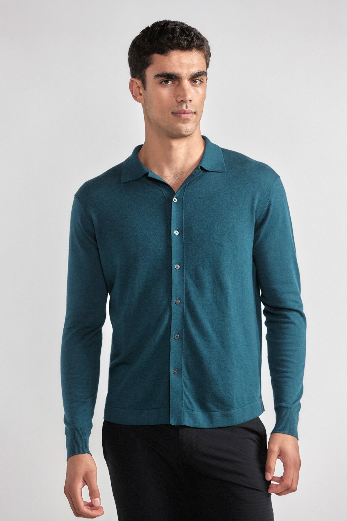 Lightweight Cashmere Button-Down | Emerald, view 1 of 7