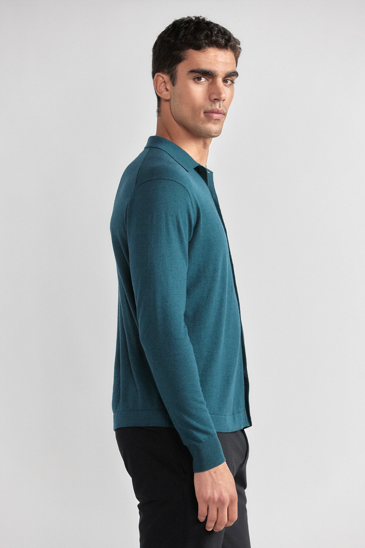 Lightweight Cashmere Button-Down | Emerald, view 4 of 7