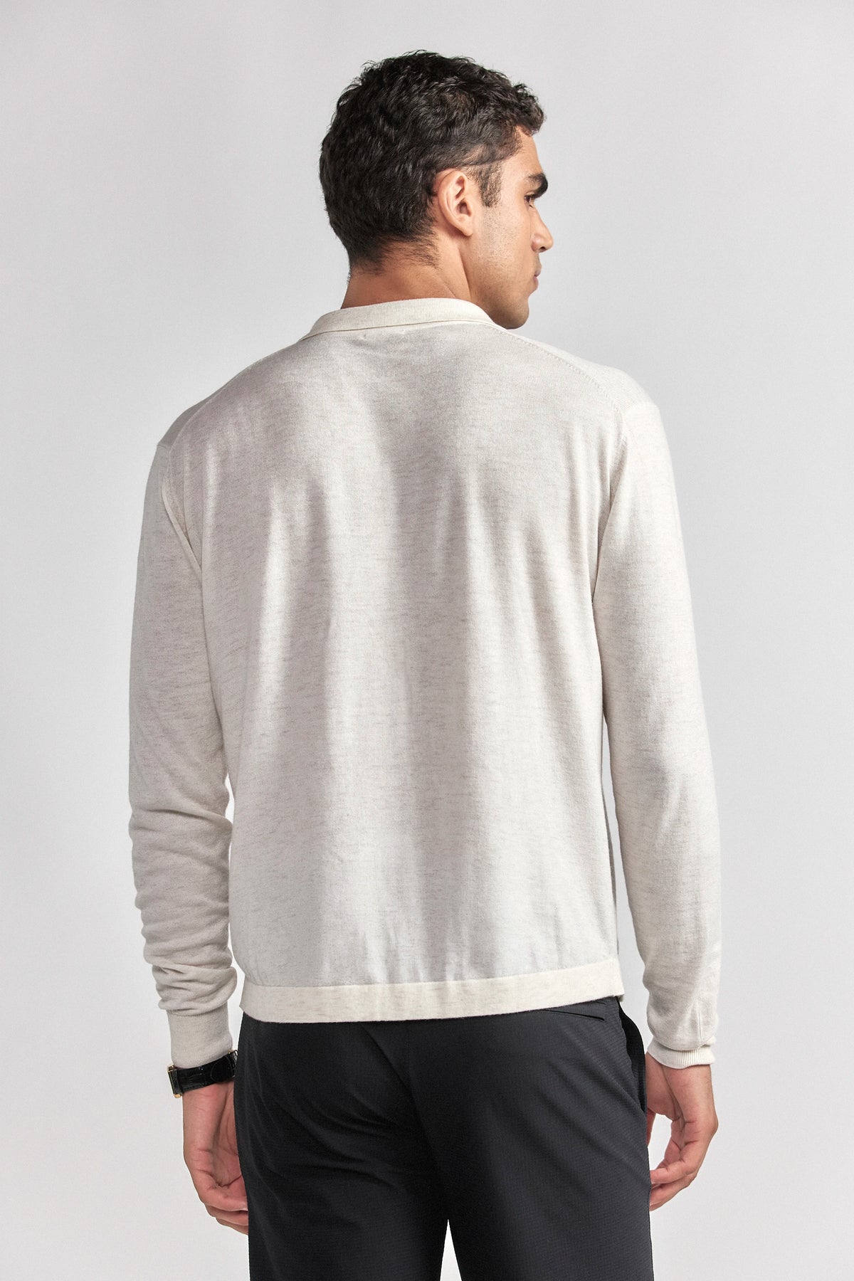 Lightweight Cashmere Button-Down | Heather Ivory, view 7 of 8