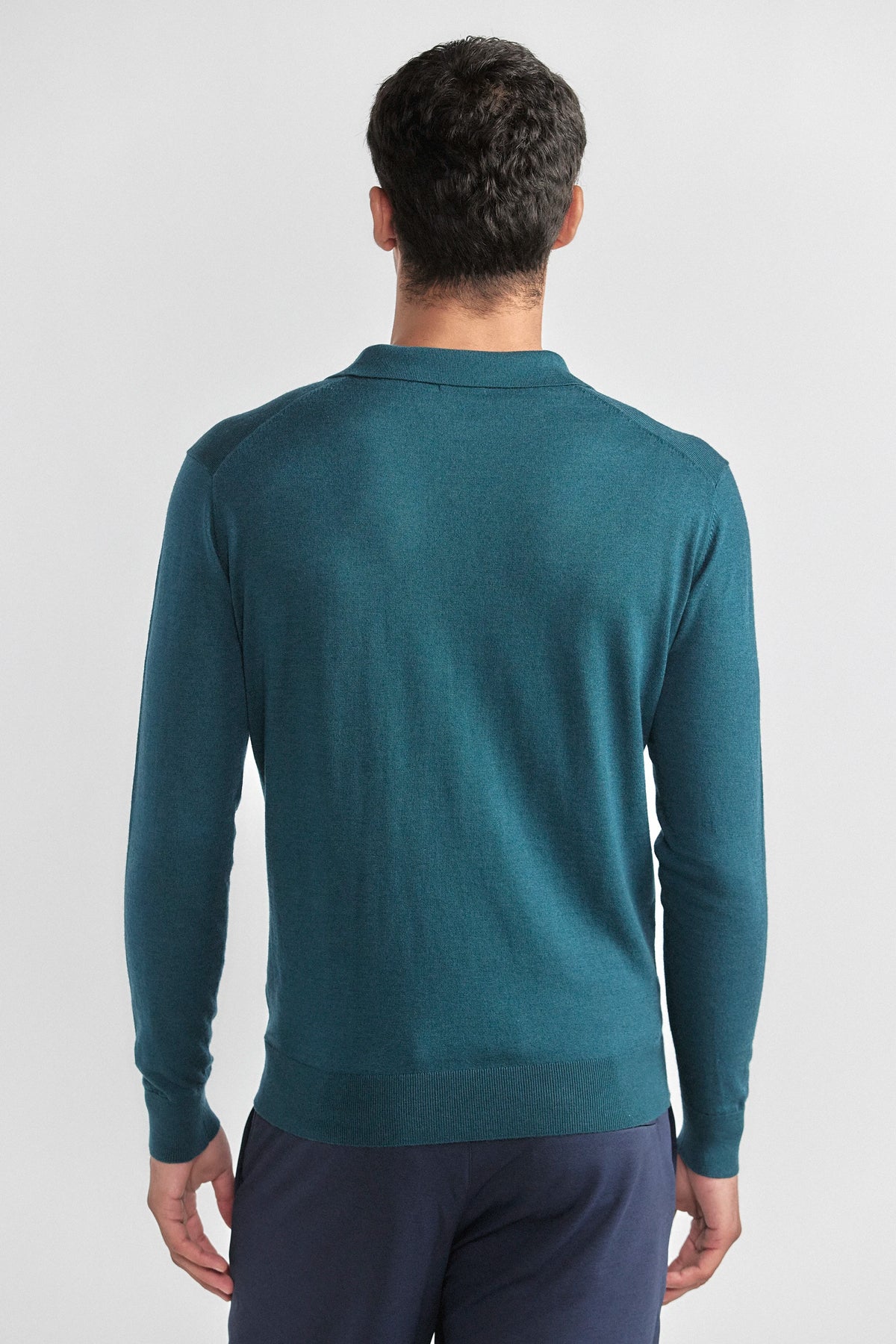 Lightweight Cashmere Polo | Emerald, view 7 of 8
