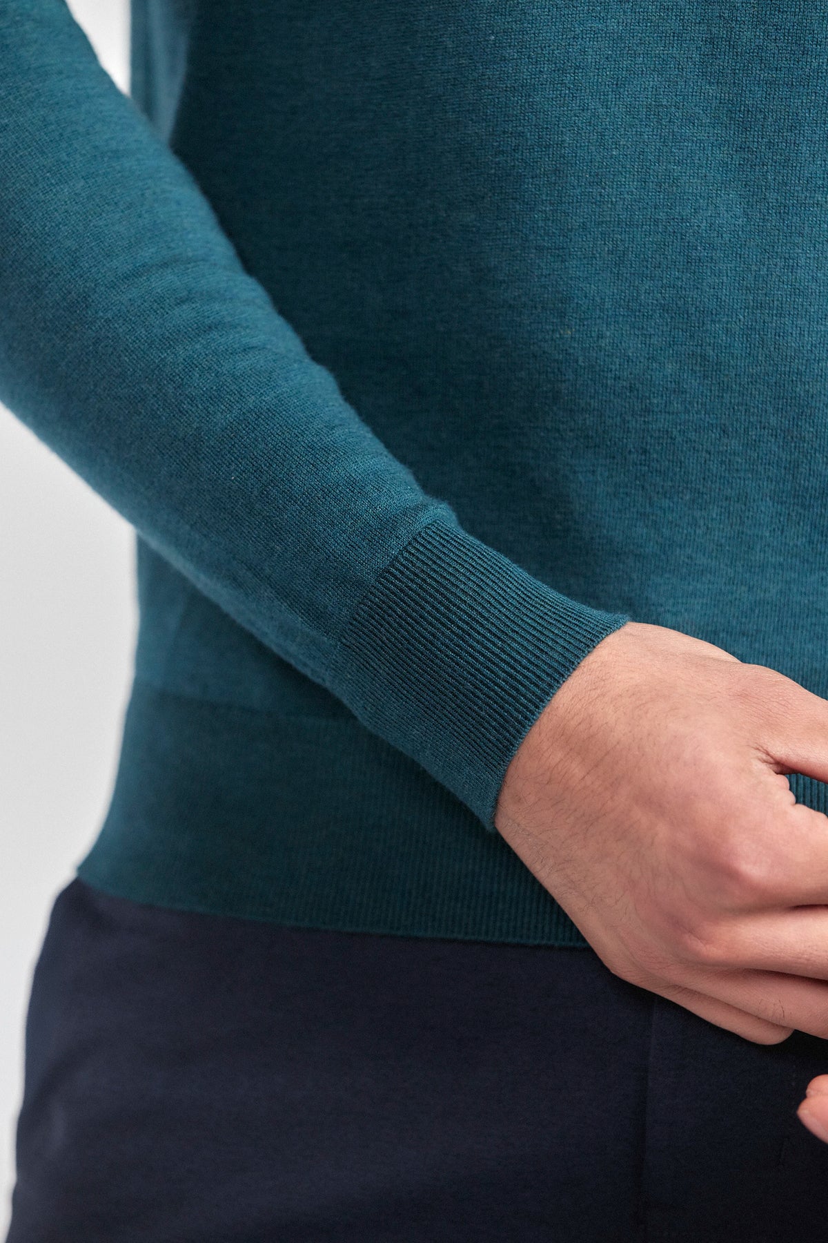 Lightweight Cashmere Polo | Emerald, view 4 of 8