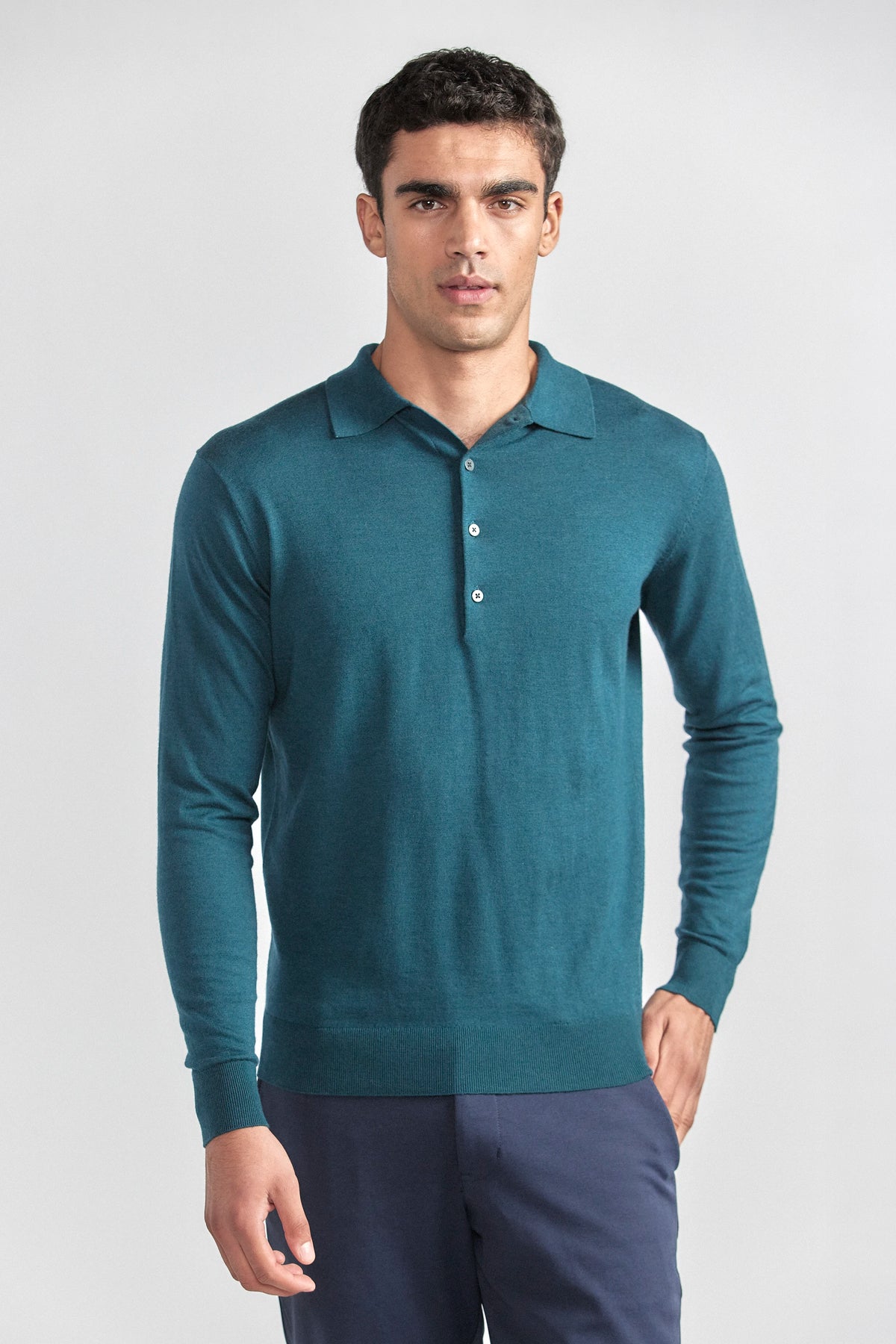 Lightweight Cashmere Polo | Emerald