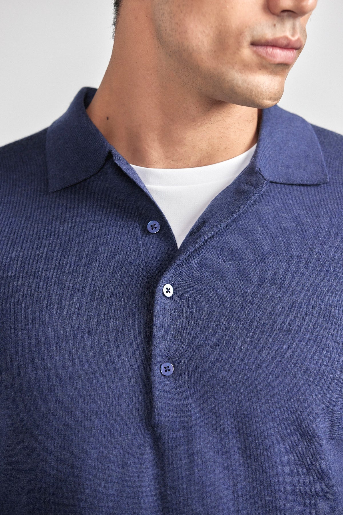 Lightweight Cashmere Polo | Navy, view 5 of 8