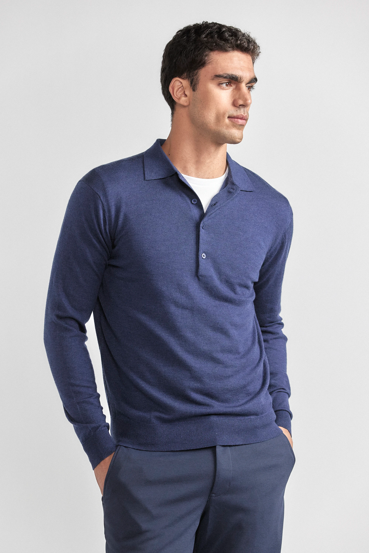Lightweight Cashmere Polo | Navy, view 1 of 8