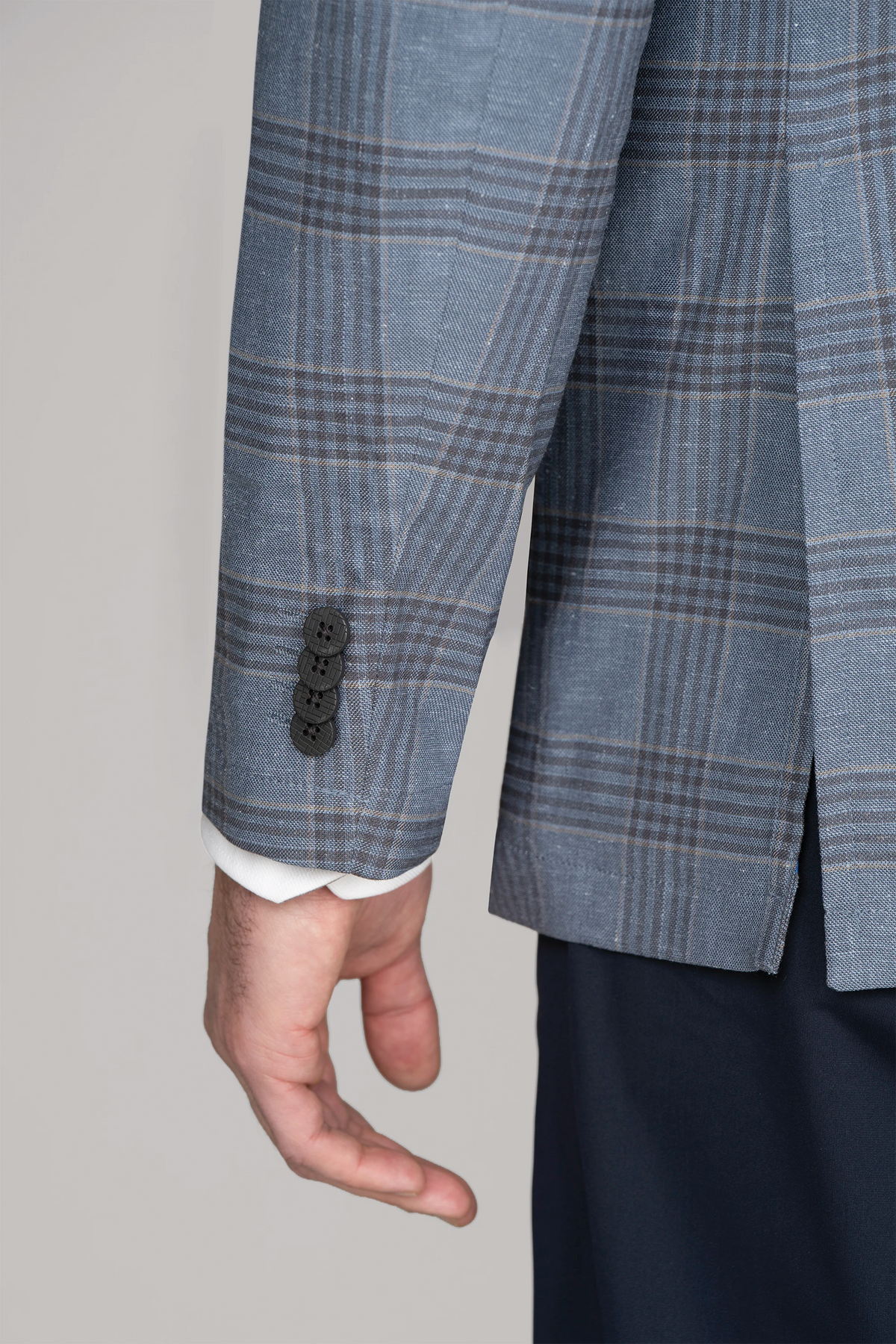 Performance Linen Blazer // Pearl Blue Plaid, view 6 of 6