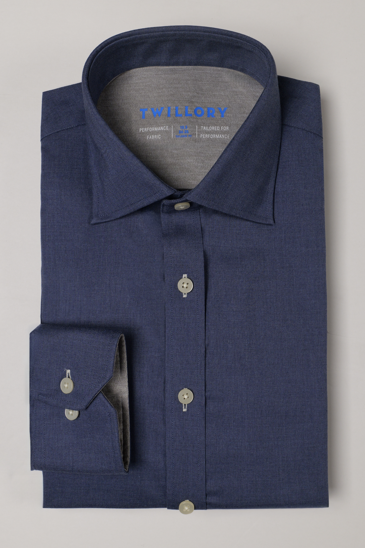 Leader Non-Iron Solid | Navy Melange, view 3 of 9