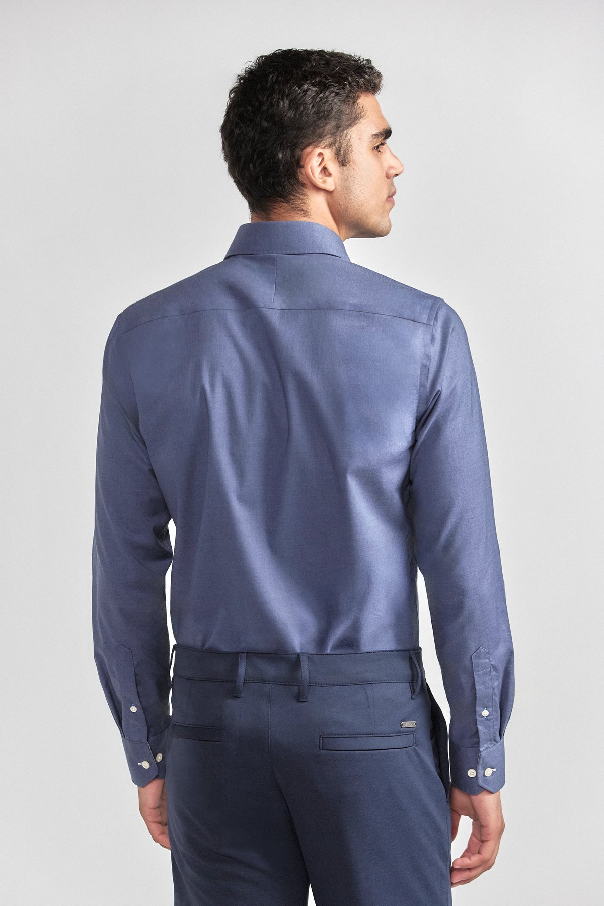 Leader Non-Iron Solid | Navy Melange, view 6 of 9
