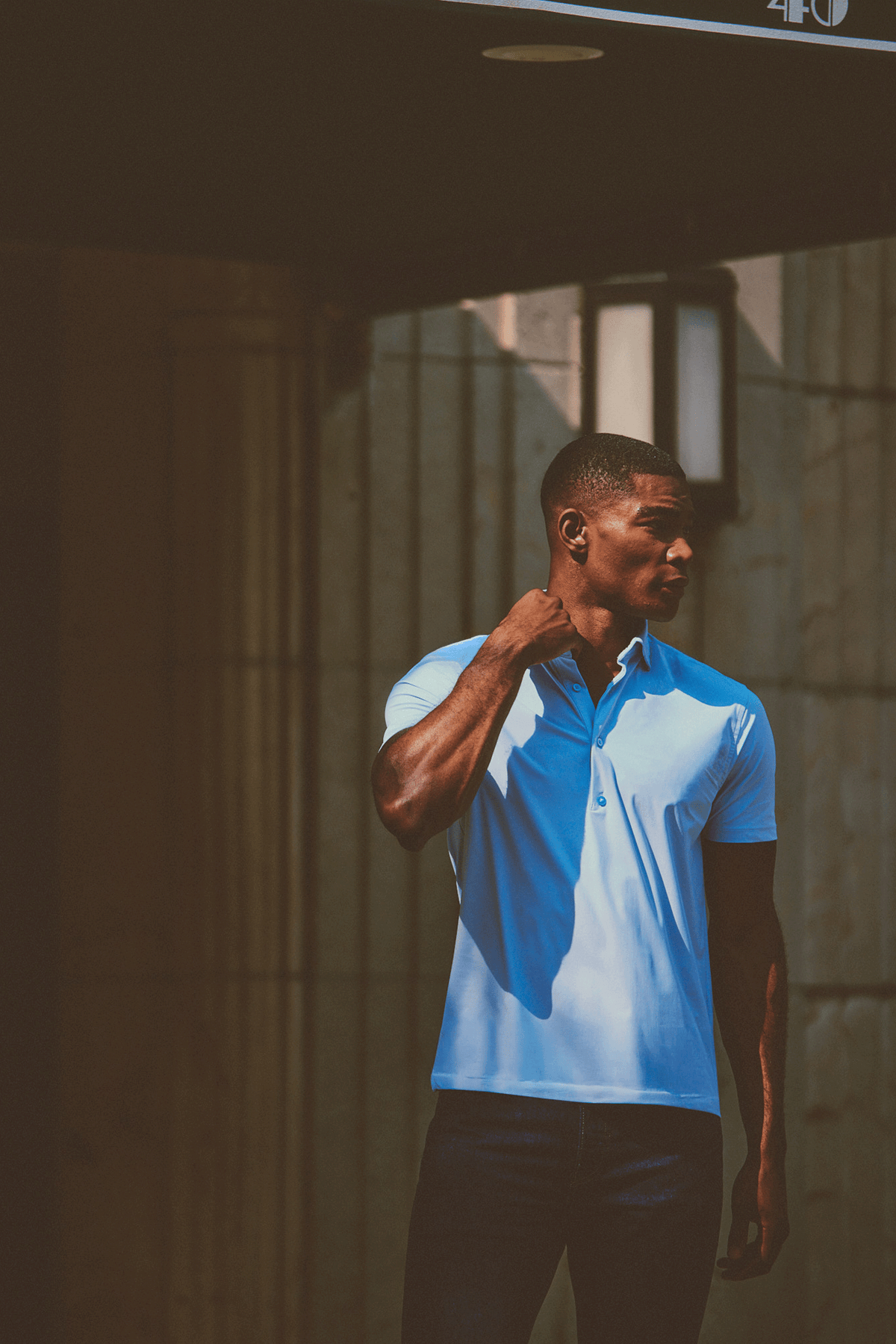 Event Polo Solid // Powder Blue, view 2 of 8