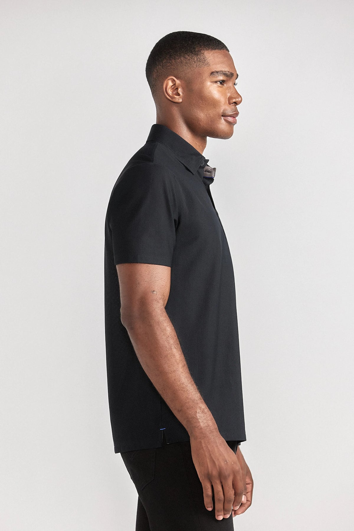 AIR 3 Button Polo Solid // Black, view 5 of 7