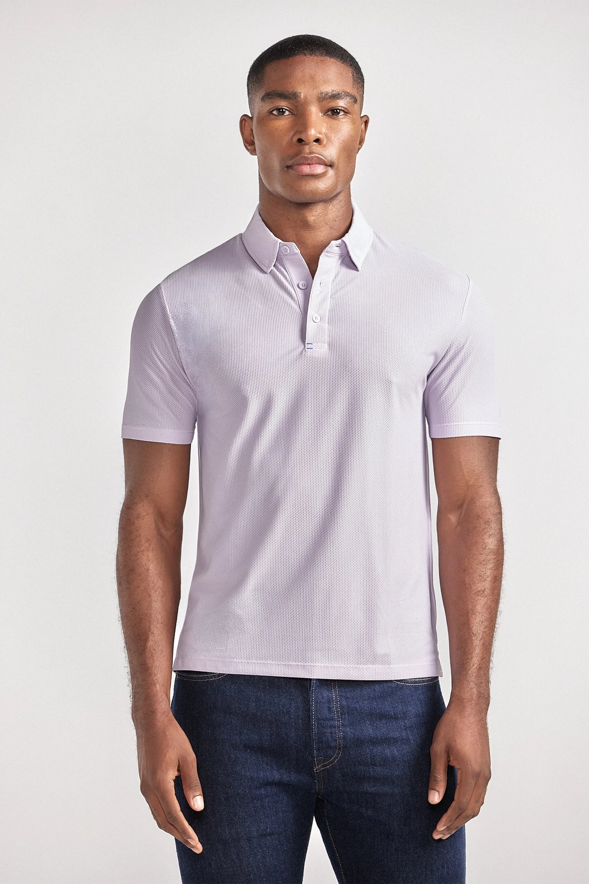 AIR 3 Button Polo Solid // Lilac, view 1 of 6