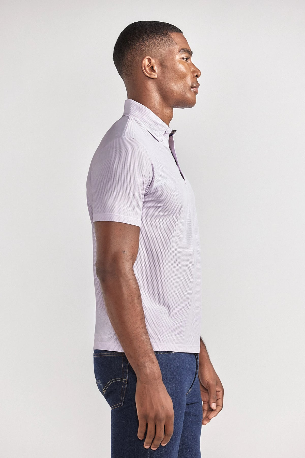 AIR 3 Button Polo Solid // Lilac, view 3 of 6