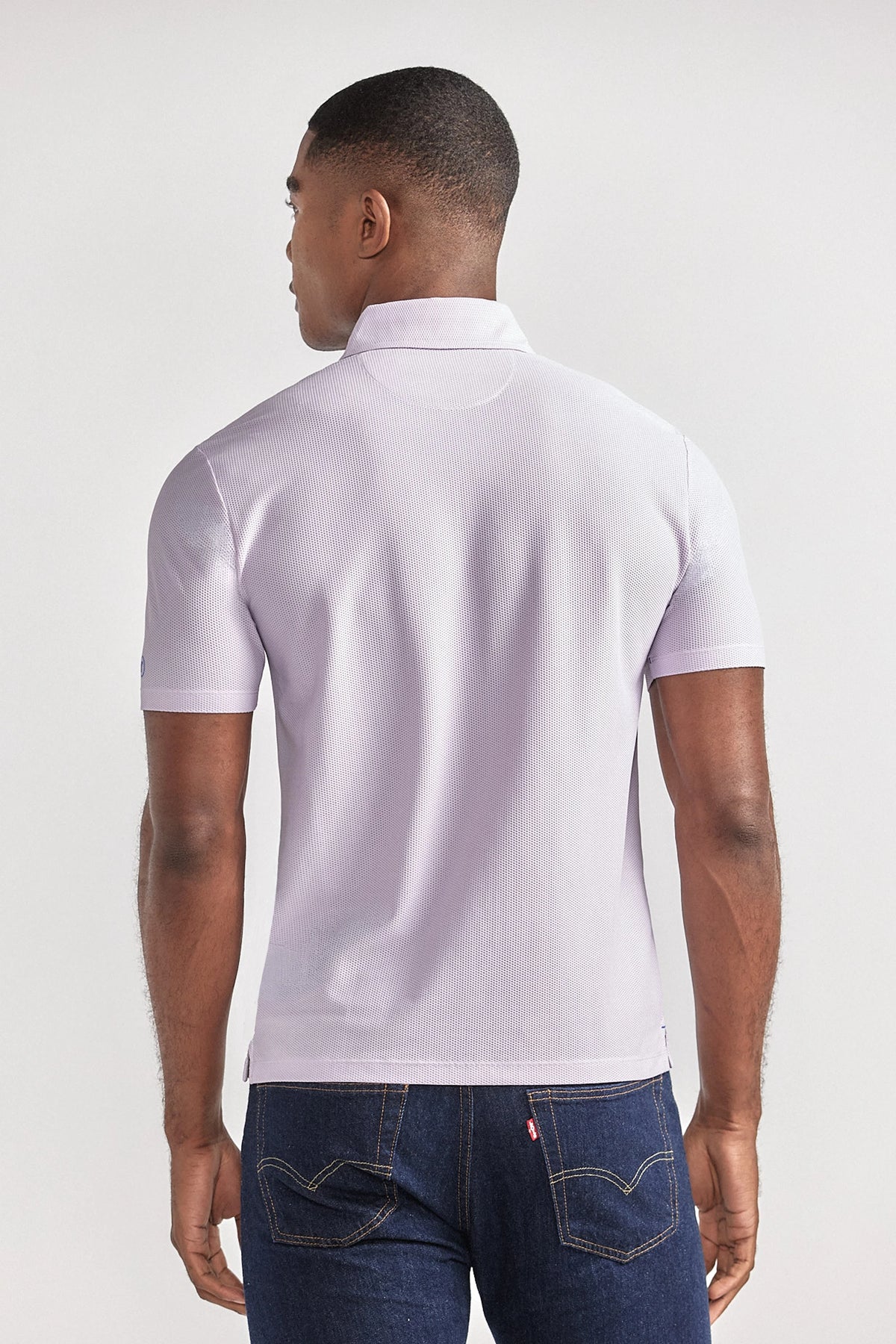AIR 3 Button Polo Solid // Lilac, view 5 of 6