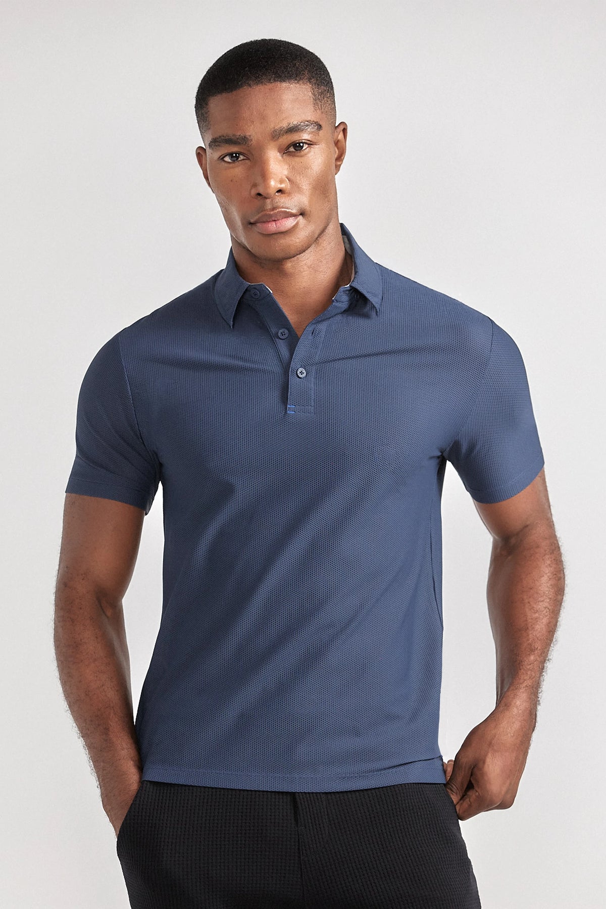AIR 3 Button Polo Solid // Navy, view 1 of 6