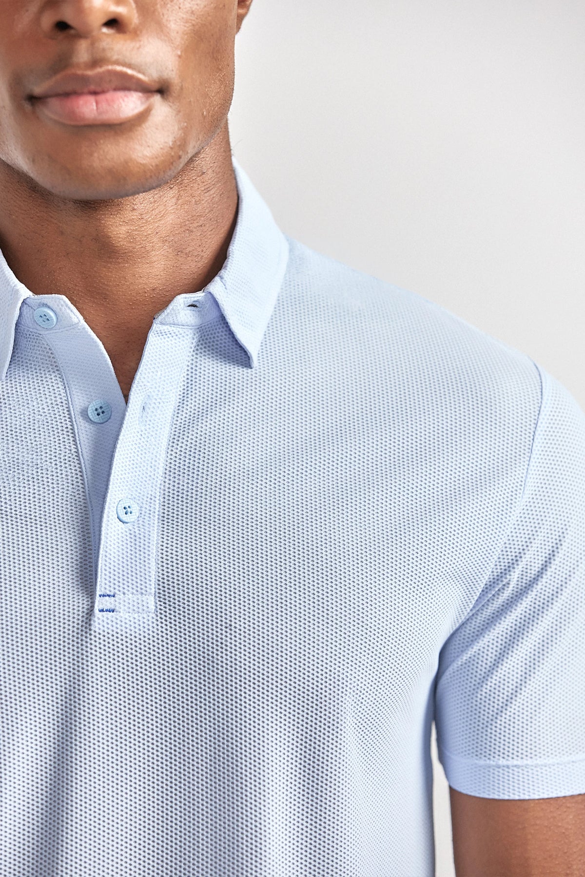 AIR 3 Button Polo Solid // Powder Blue