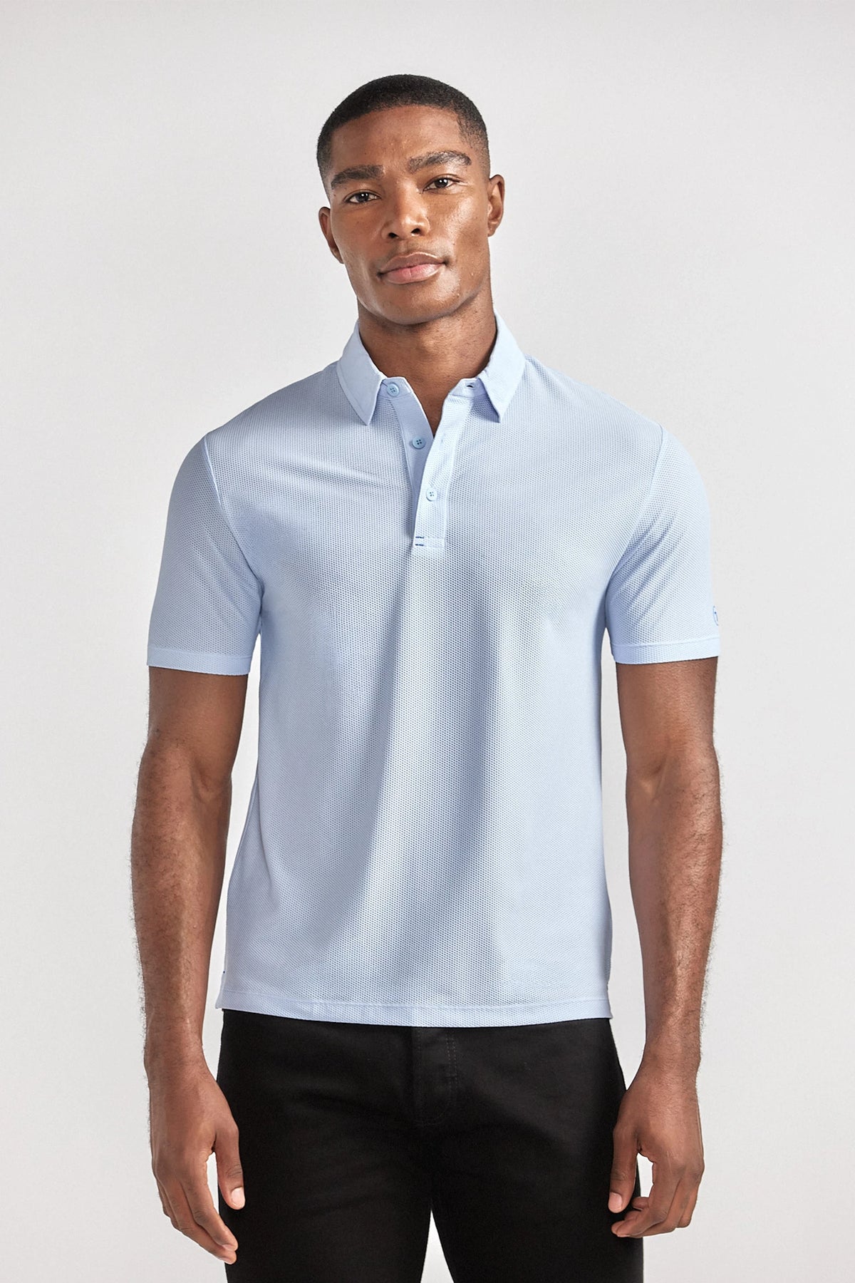AIR 3 Button Polo Solid // Powder Blue, view 1 of 6