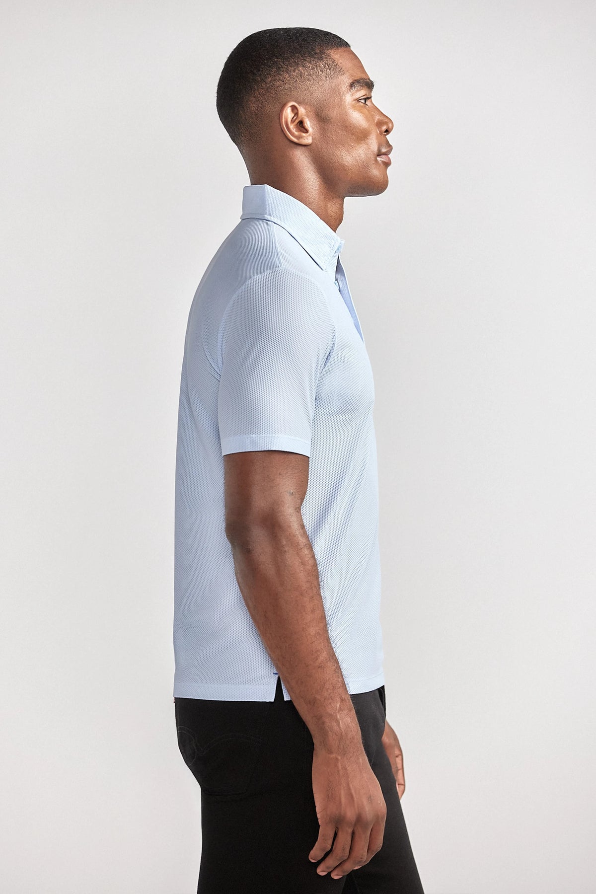 AIR 3 Button Polo Solid // Powder Blue, view 4 of 6