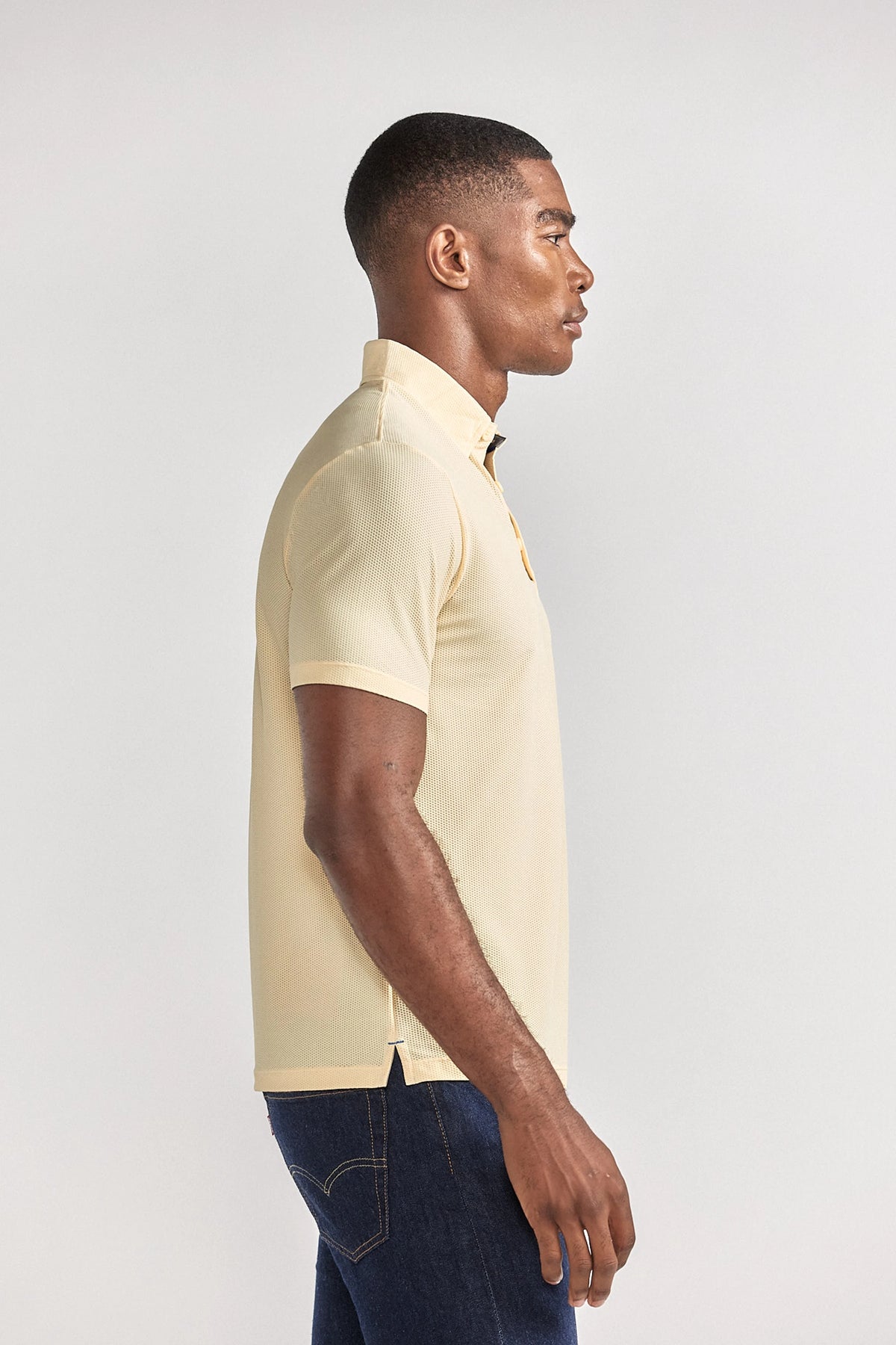 AIR 3 Button Polo Solid // Yellow, view 4 of 6