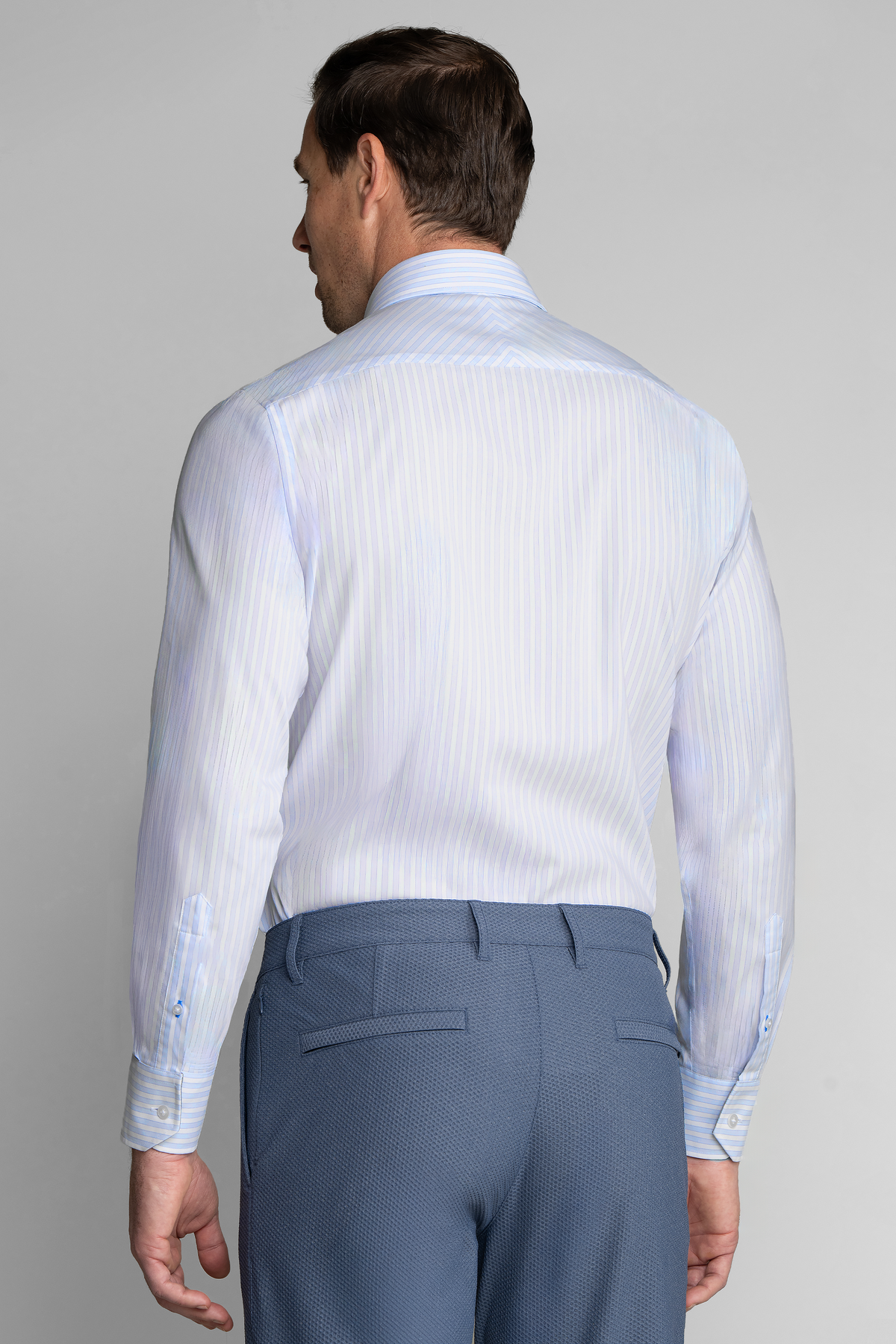 Leader Non-Iron Stripe // Dashed Blue, view 5 of 6
