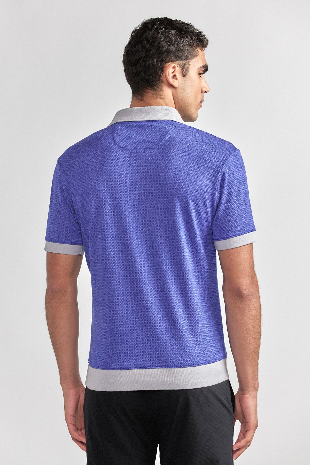 Short Sleeve Sweater Polo Contrast | Cobalt, view 4 of 7