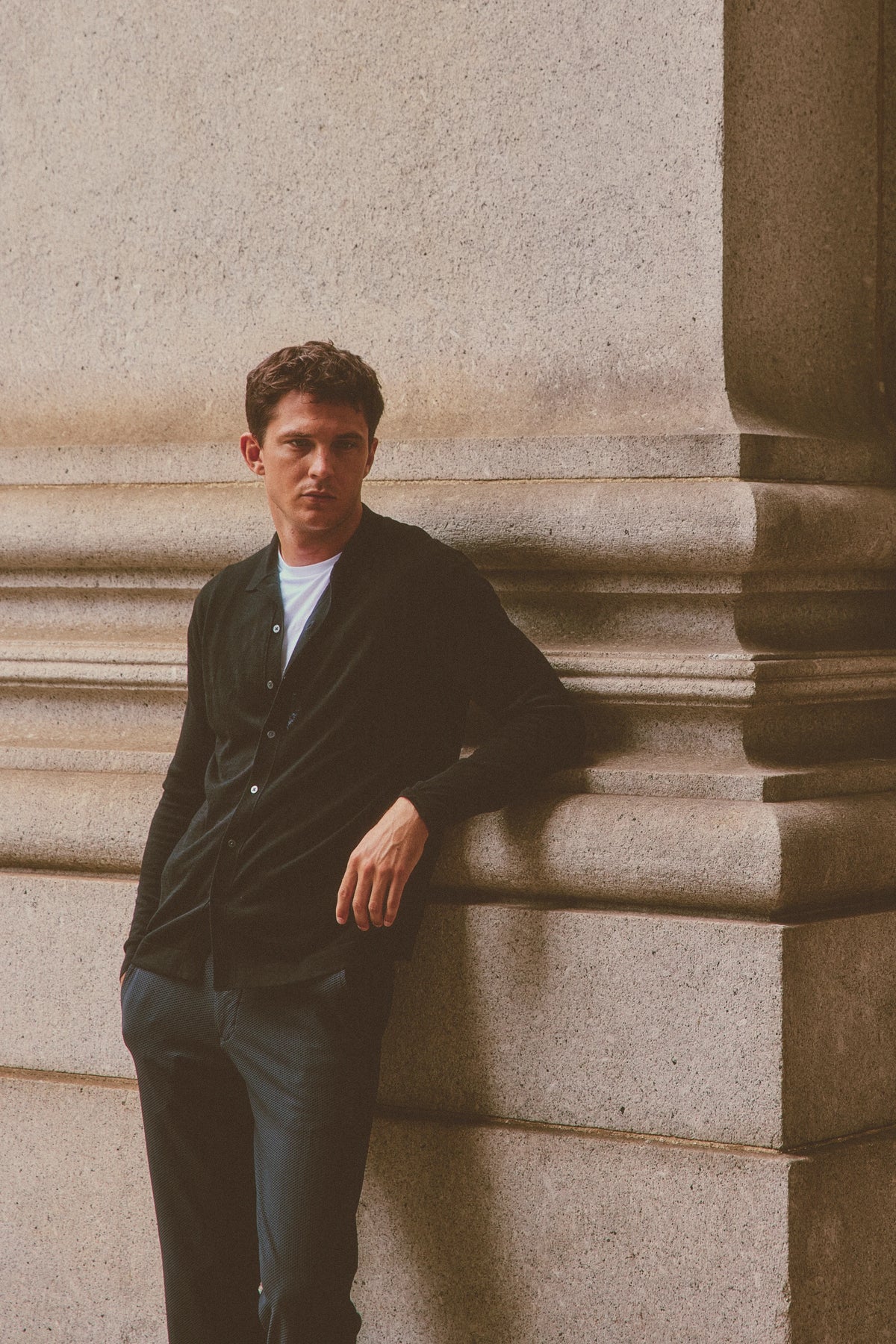 Lightweight Cashmere Button-Down | Black, view 2 of 7